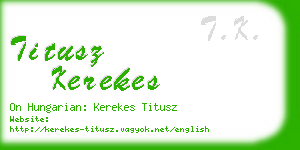 titusz kerekes business card